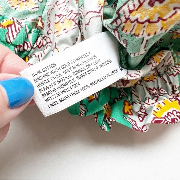 2/25 RHODE x Target Collab Green Stripe Floral Crop Top Large - Picture 4 of 5